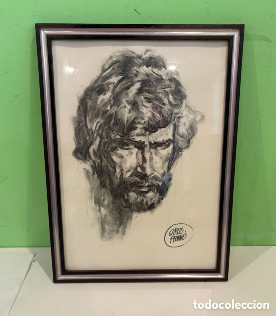 Arte: Carles Prun&eacute;s (Barcelona, 1937-2017) &ldquo;Cap de Kyllian&rdquo; dibujo original firmado catalogado .