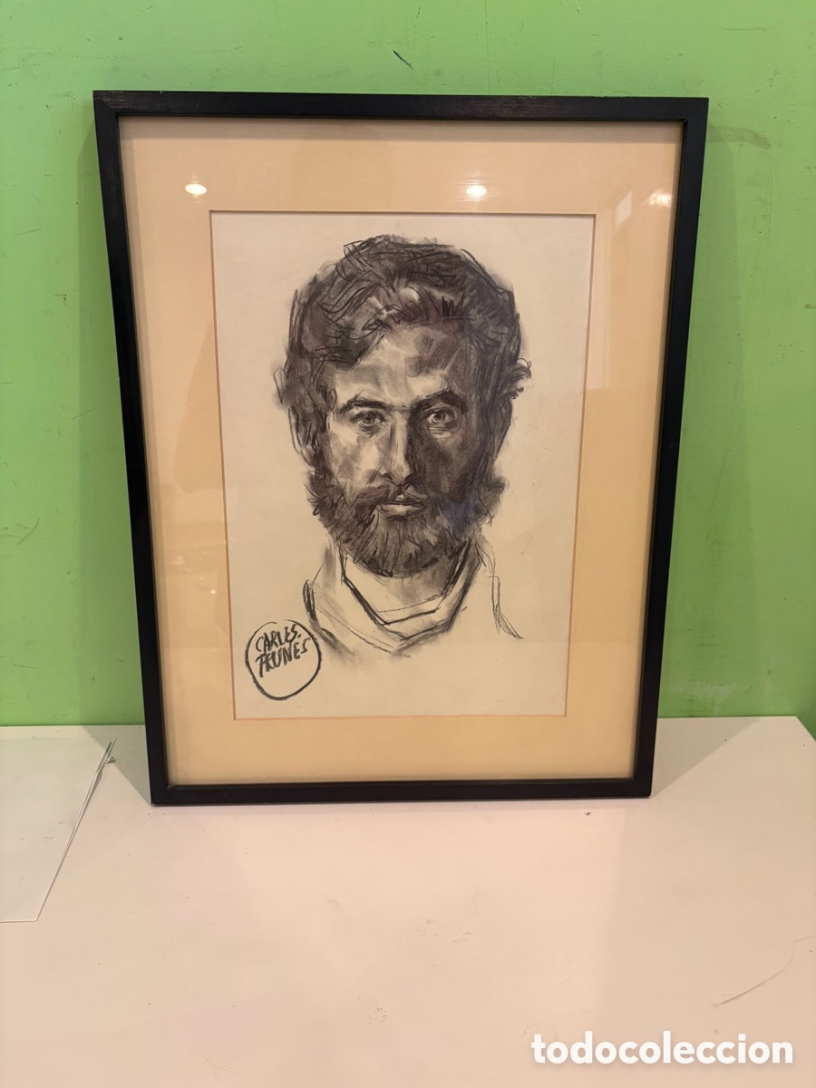 Arte: Carles Prun&eacute;s (Barcelona, 1937-2017) Dibujo original firmado &ndash; autorretrato. Obra catalogada.
