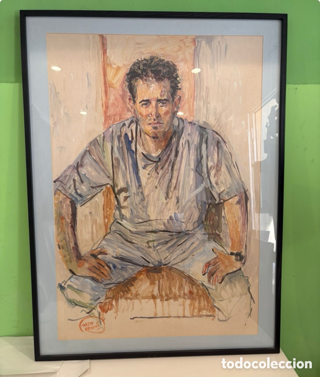 Arte: Carles Prun&eacute;s (Barcelona, 1937-2017) &ndash; Retrato masculino &ndash; Dibujo original firmado