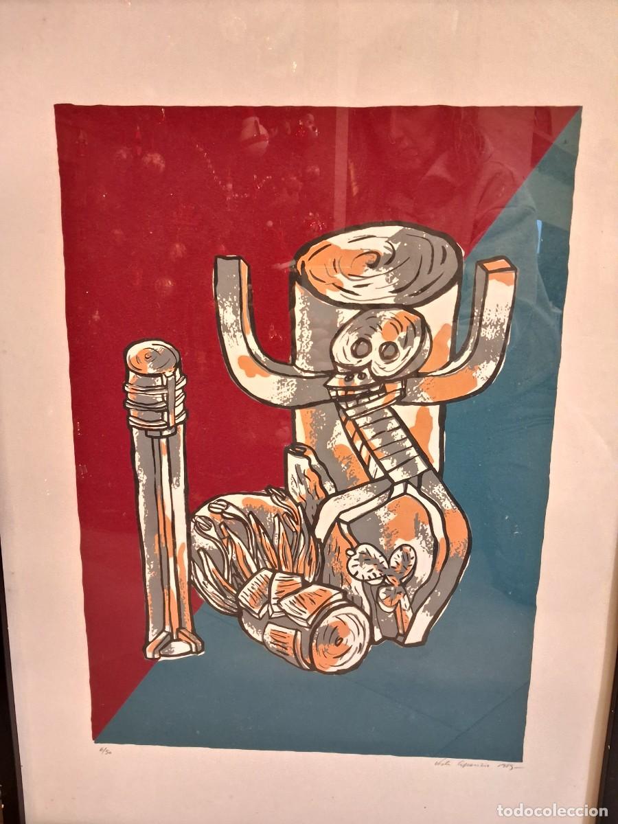Arte: CUADRO CON DIBUJO MODERNO EDICION NUMERADA 6/50 FIRMADO VERTA APARIZIO 1985