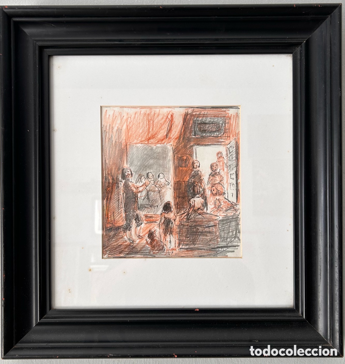 Arte: Manuel Fern&aacute;ndez Luque (1919-2005) &ndash; Escena de interior con figuras