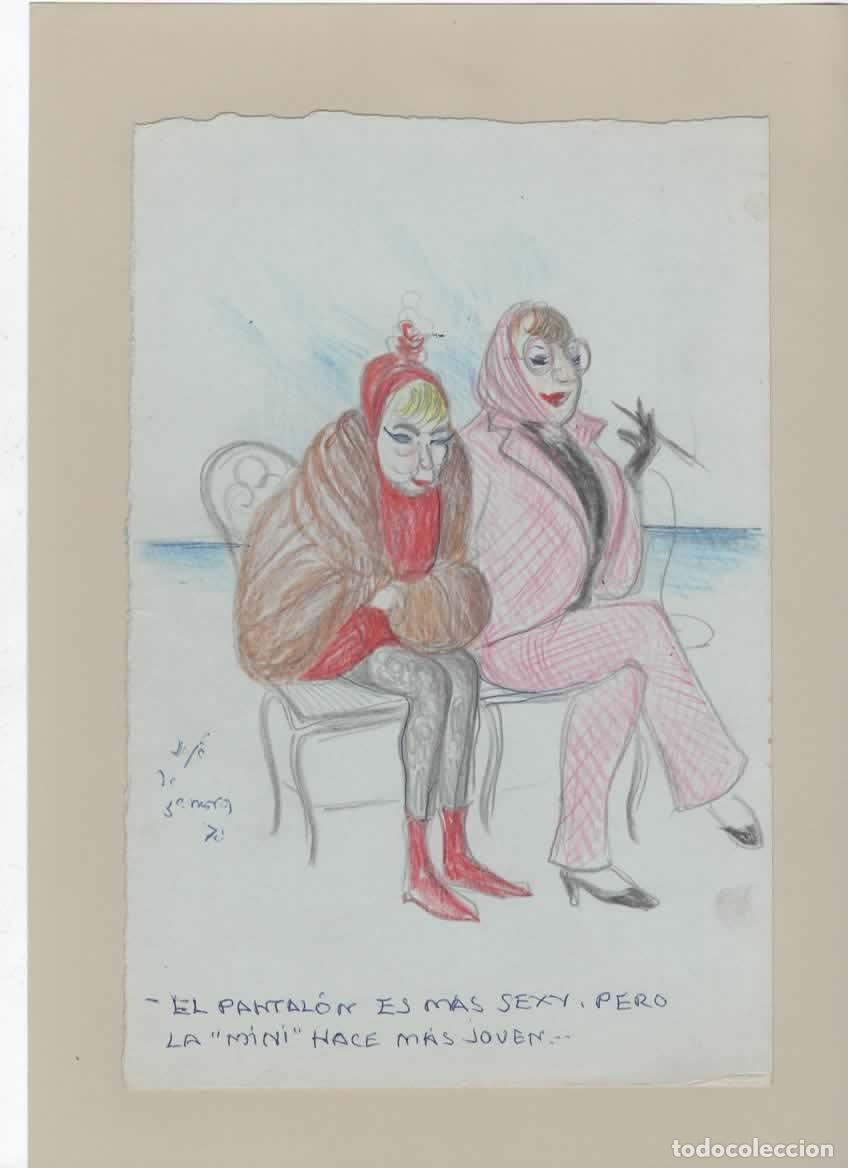 Arte: Jose de Zamora.1892 1971. Dibujo a l&aacute;pices de colores
