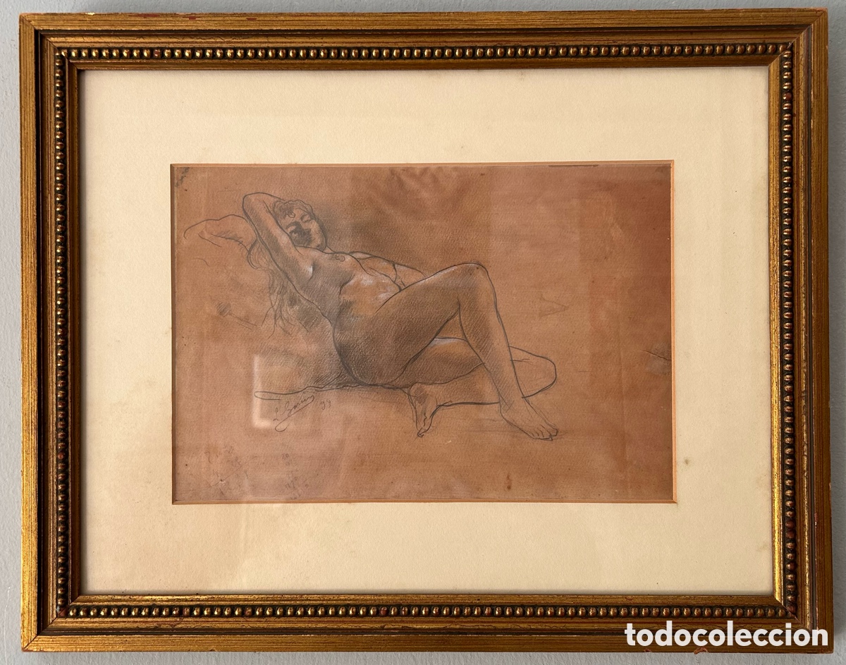 Art: Leopoldo Garc&iacute;a Ram&oacute;n (1876-1958) Dibujo al carb&oacute;n y l&aacute;piz sobre papel. Firmado y fechado