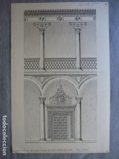 Arte: ALCALA DE HENARES MADRID DIBUJO A PLUMILLA ORIGINAL CONSTANTIN UHDE ARQUITECTO ALEMAN 1888 1889