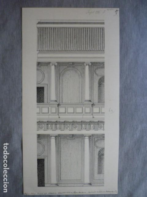 Art: GRANADA PALACIO DE CARLOS V DIBUJO A PLUMILLA ORIGINAL CONSTANTIN UHDE ARQUITECTO ALEMAN 1888 1889