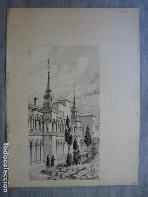 Art: ALCALA DE HENARES DIBUJO A PLUMILLA ORIGINAL CONSTANTIN UHDE ARQUITECTO ALEMAN 1888 1889