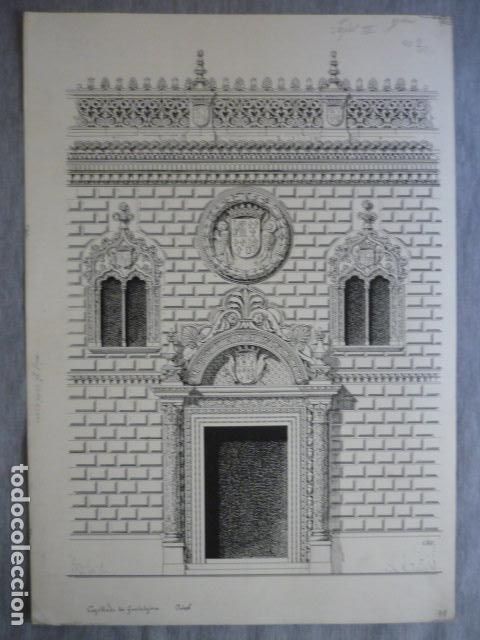 Arte: COGOLLUDO GUADALAJARA DIBUJO A PLUMILLA ORIGINAL CONSTANTIN UHDE ARQUITECTO ALEMAN 1888 1889