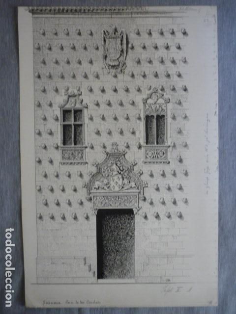 Art: SALAMANCA CASA DE LAS CONCHAS DIBUJO A PLUMILLA ORIGINAL CONSTANTIN UHDE ARQUITECTO ALEMAN 1888 1889