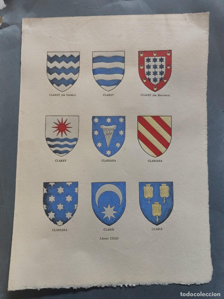 Arte: Escudos Her&aacute;ldicos de Apellidos Hist&oacute;ricos, CLARET D URGELL, MALLORCA, CLARIANA, CLARIS, CLASC&Aacute;