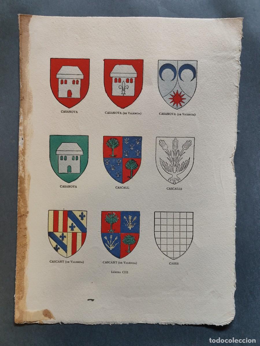 Arte: Escudos Her&aacute;ldicos de Apellidos Hist&oacute;ricos CASANOVA (VARIOS) CASCALL CASCALLS CASCANT CASES