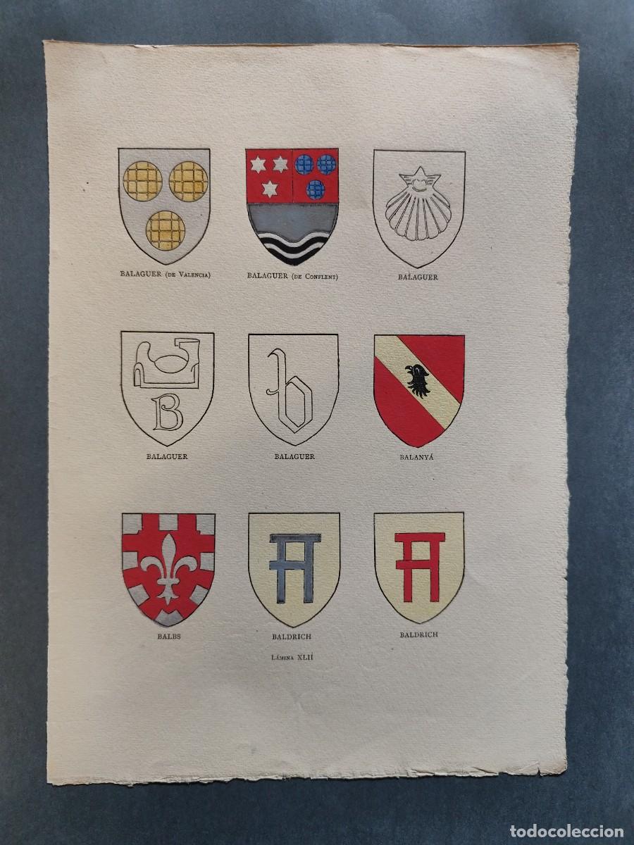 Arte: Escudos Her&aacute;ldicos de Apellidos Hist&oacute;ricos BALAGUER DE CONFLENT Y (VARIOS) BALANY&Aacute; BALBS BALCRICH