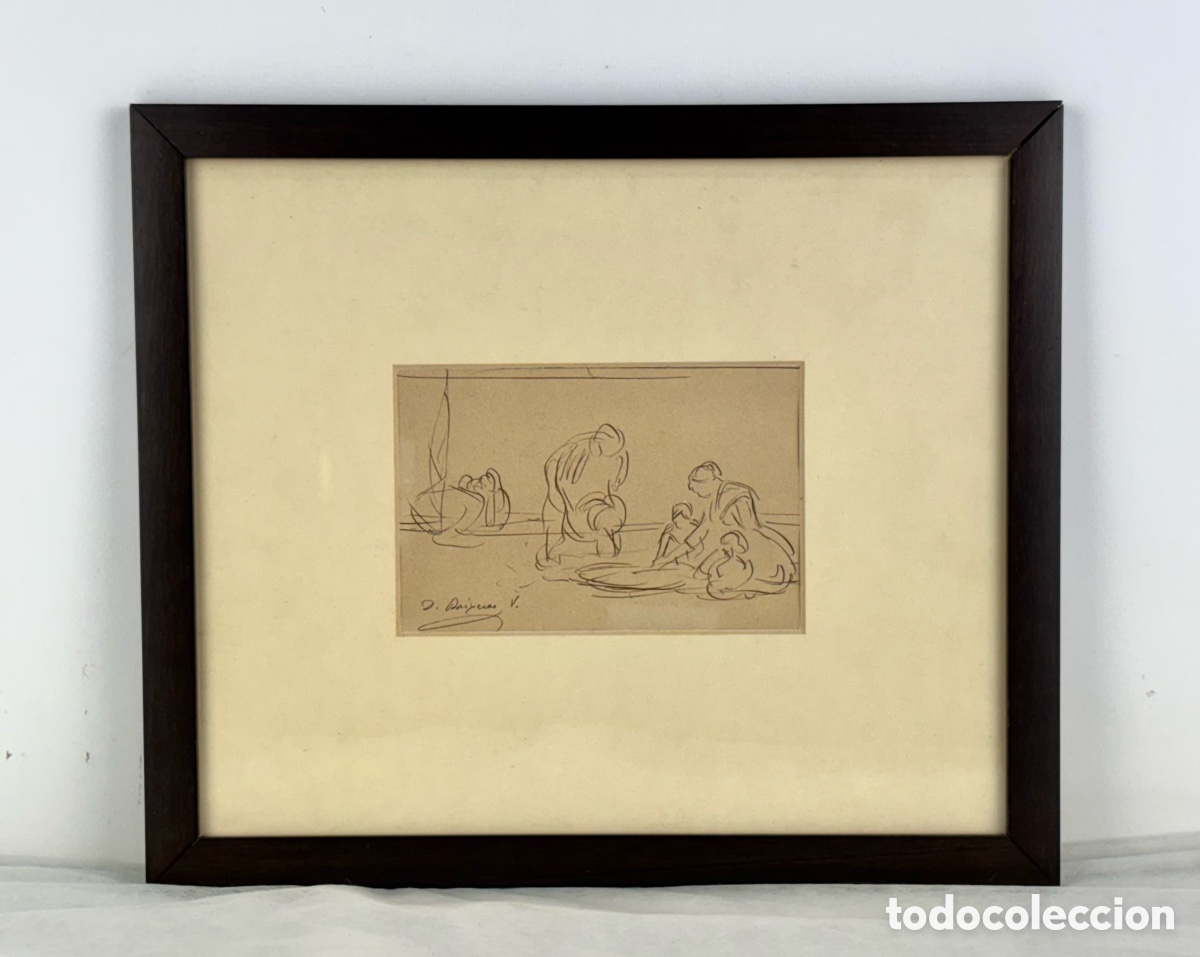 Arte: DION&Iacute;S BAIXERAS VERDAGUER - DIBUJO A TINTA - PESCADORES