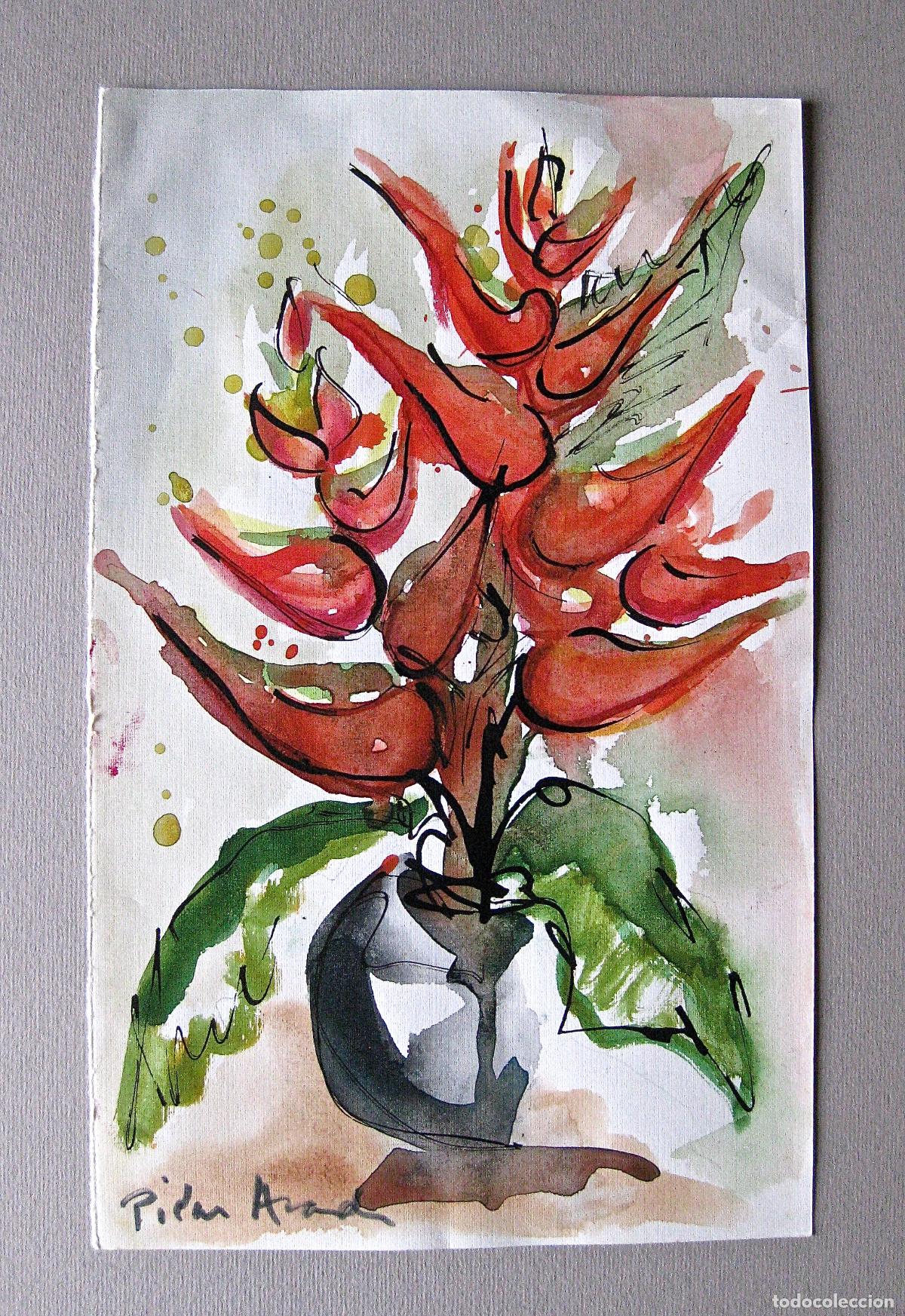 Arte: PILAR ARANDA * FLOR TROPICAL * ESCUELA DE MADRID, FRANCISCO SAN JOSE, ALVARO DELGADO, REDONDELA