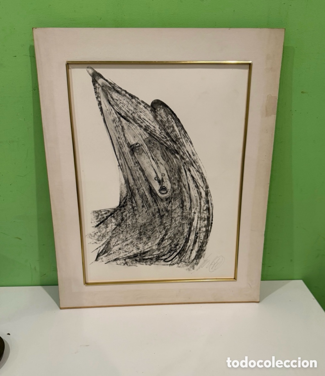 Kunst: Dibujo Expresionista Firmado a L&aacute;piz 30x40 cm Rostro Femenino Arte Contempor&aacute;neo
