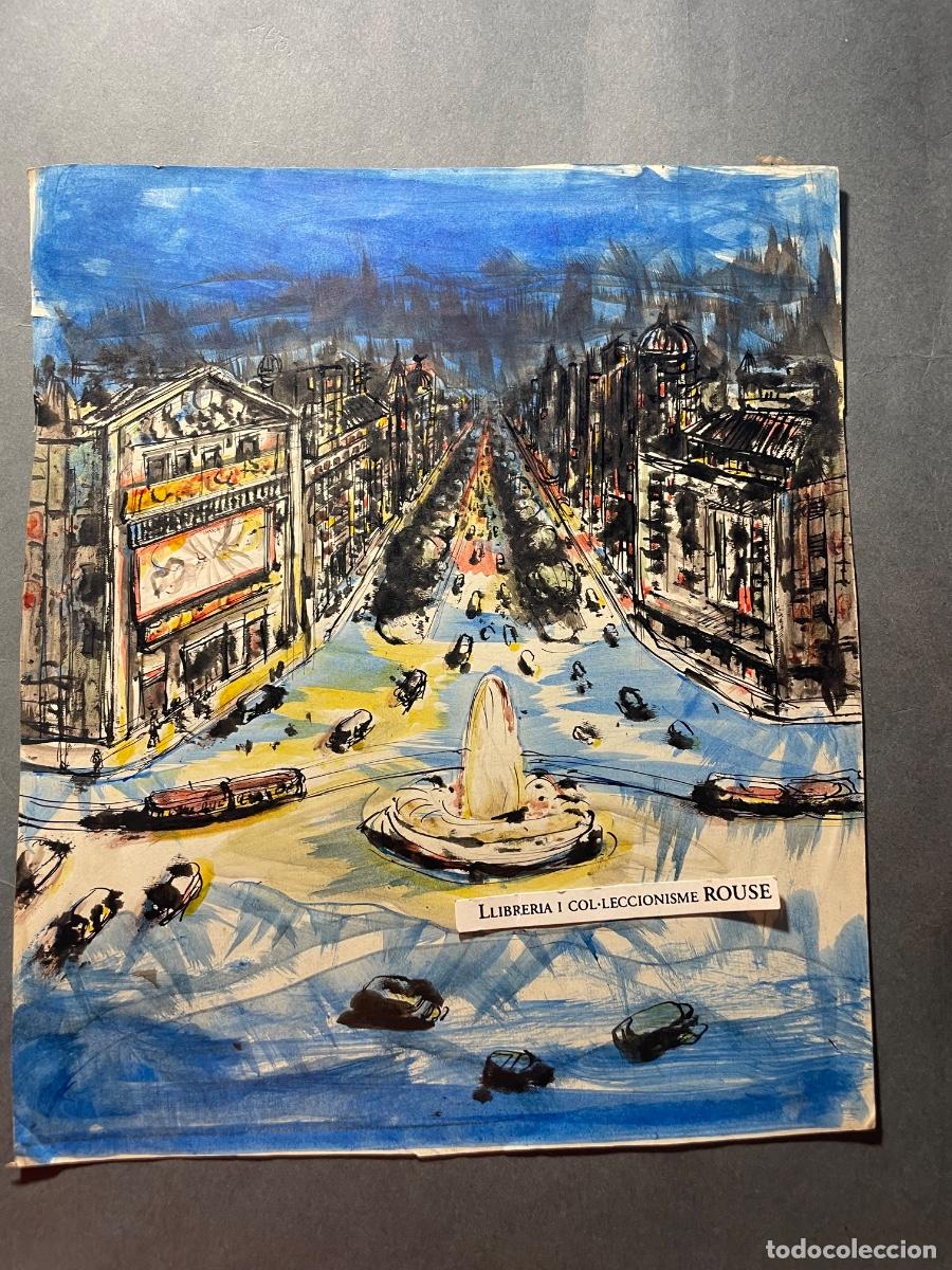 Arte: BARCELONA / PASEO DE GRACIA / GRAN VIA - ANTIGUO DIBUJO A TINTAS , DESCONOCEMOS EL AUTOR