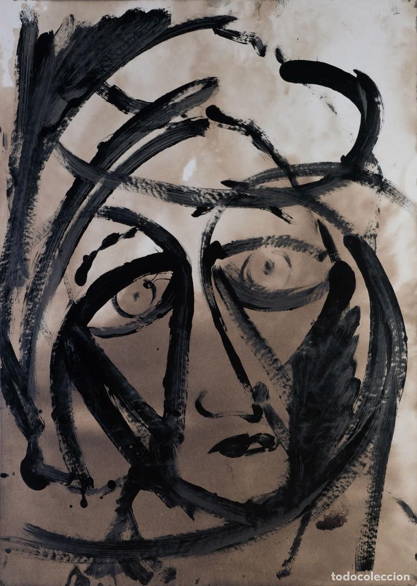 Arte: Dibujo acr&iacute;lico sobre papel Rostro siglo XX