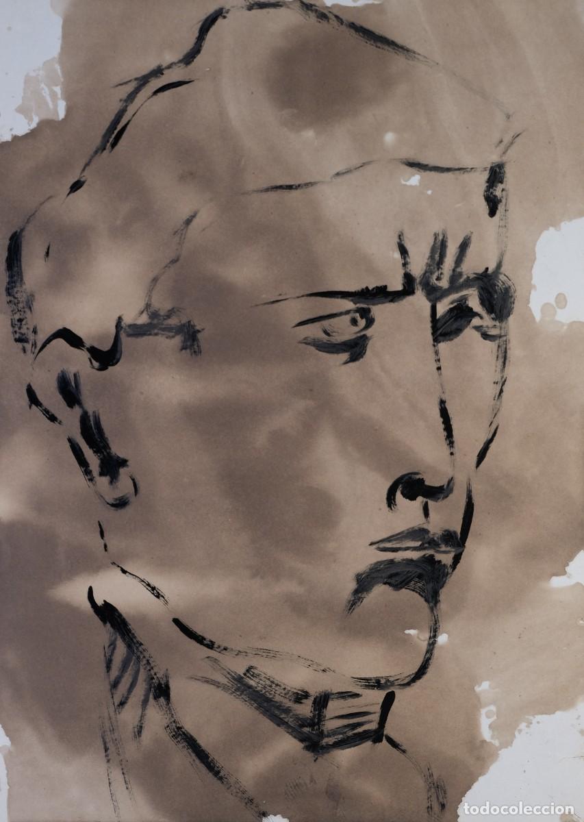 Arte: Dibujo acr&iacute;lico sobre papel Rostro siglo XX