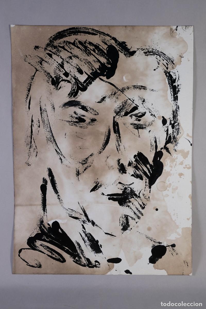 Arte: Dibujo acr&iacute;lico sobre papel Rostro siglo XX