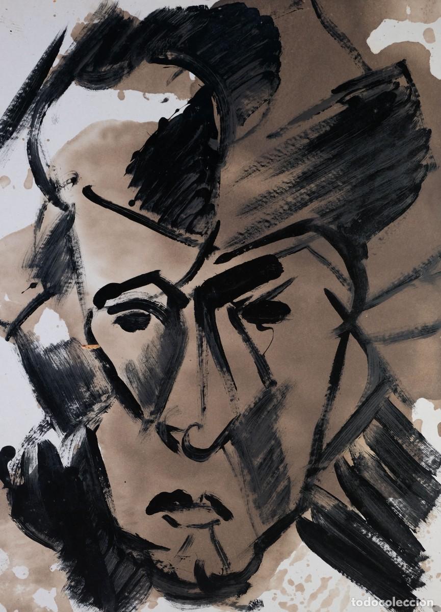 Arte: Dibujo acr&iacute;lico sobre papel Rostro siglo XX