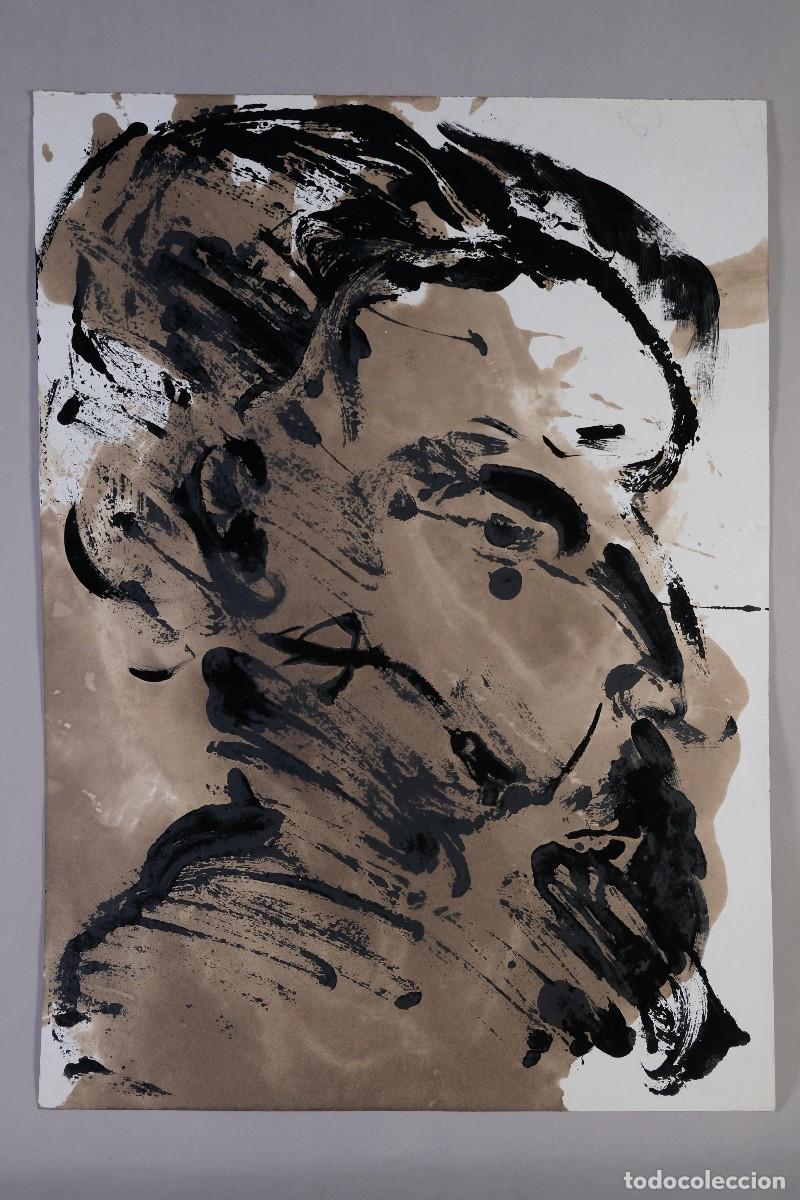 Arte: Dibujo acr&iacute;lico sobre papel Rostro siglo XX