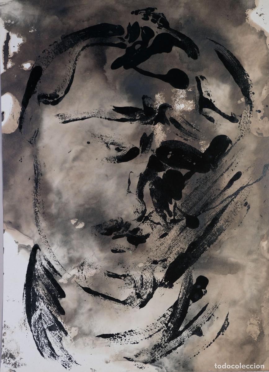 Arte: Dibujo acr&iacute;lico sobre papel Rostro siglo XX