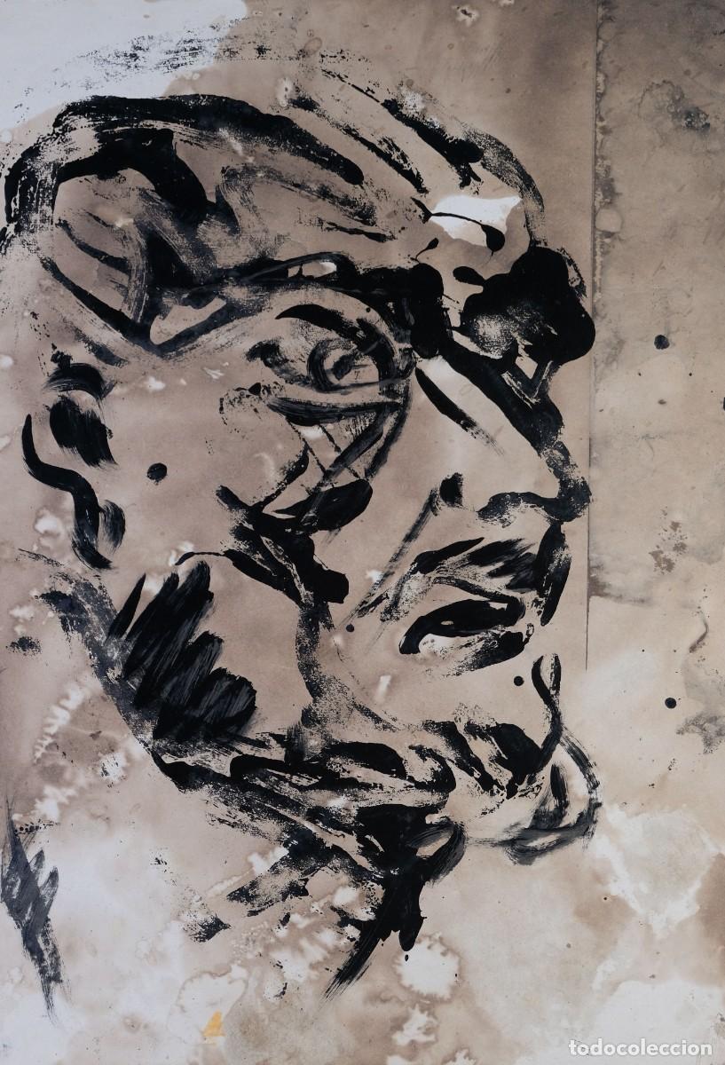 Arte: Dibujo acr&iacute;lico sobre papel Rostro siglo XX