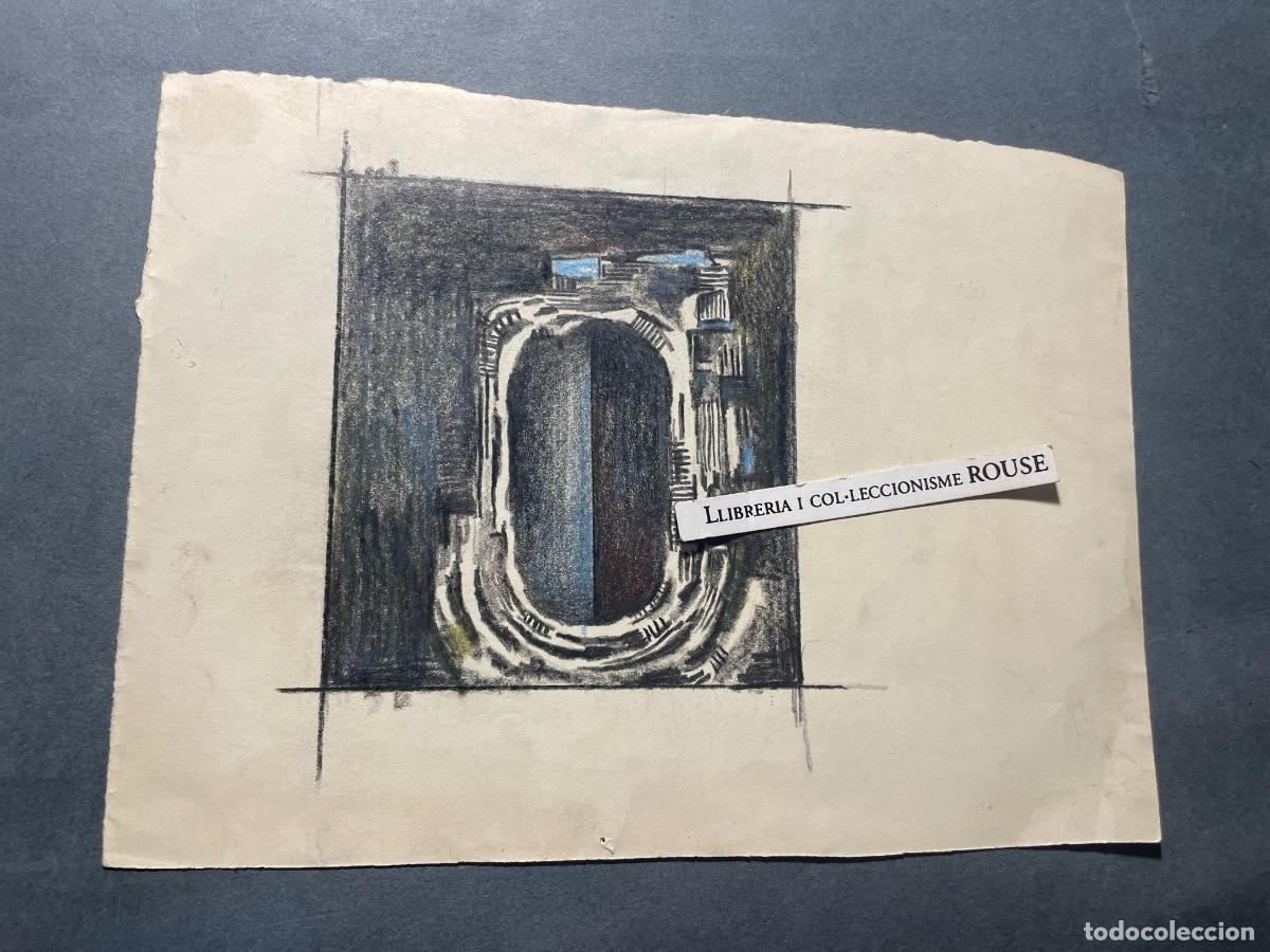 Arte: ANTIGUO APUNTE DIBUJO A&Ntilde;OS 60 - PARTE POSTERIOR E.B. 21X16 CM. ESTADO EL QUE SE VE EN LAS