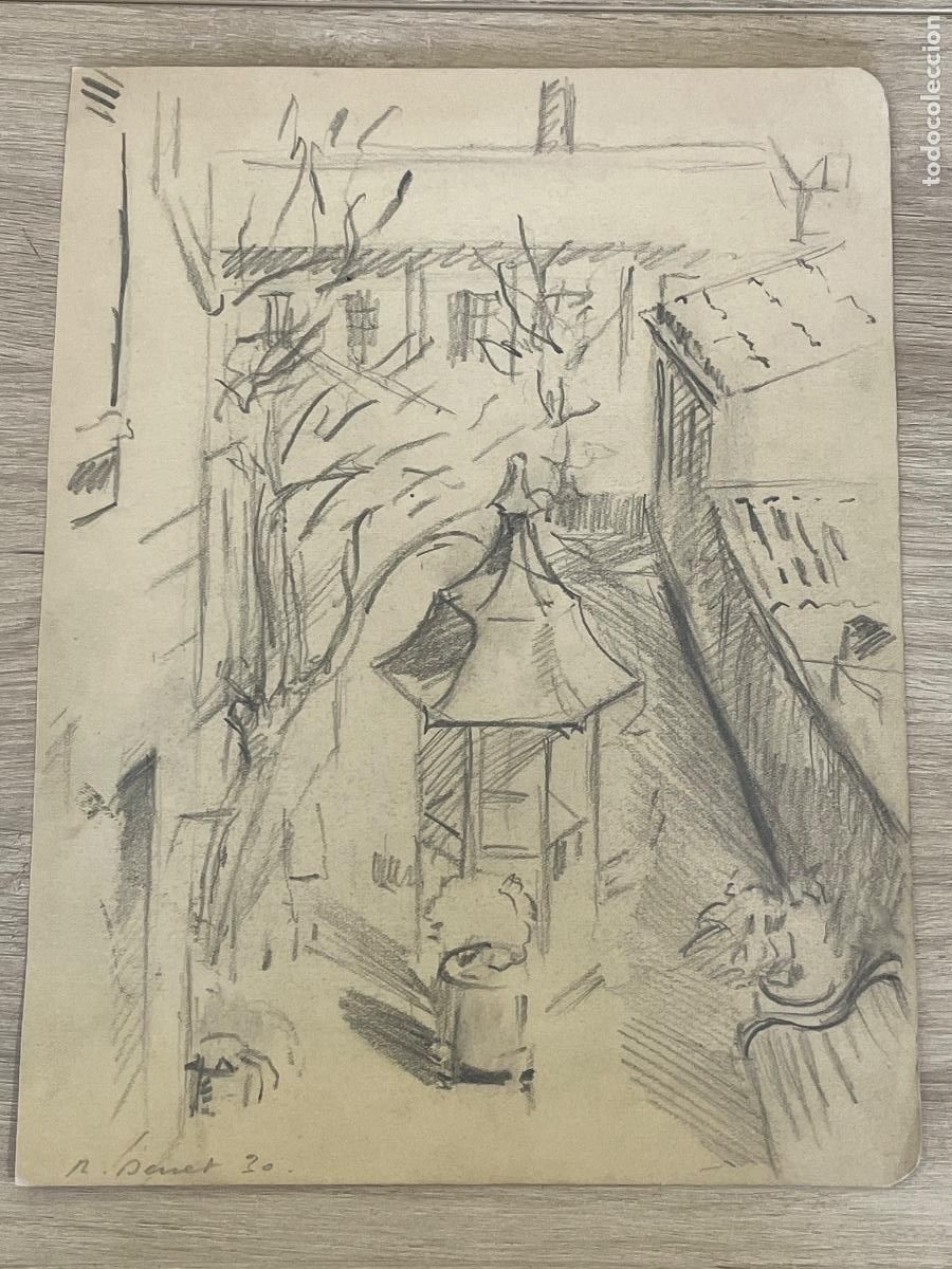Arte: Dibujo Original a Carboncillo de Rafael Benet 1930 - Paisaje