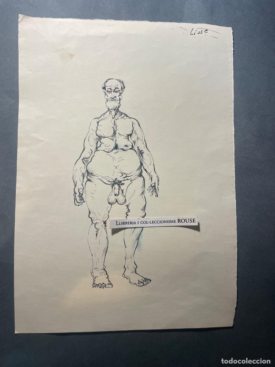 Arte: ANTIGUO DIBUJO A&Ntilde;OS 60 DESNUDO MASCULINO FIRMADO LISSE - 30X21 CM. ESTADO EL QUE SE VE EN LAS IMAGEN