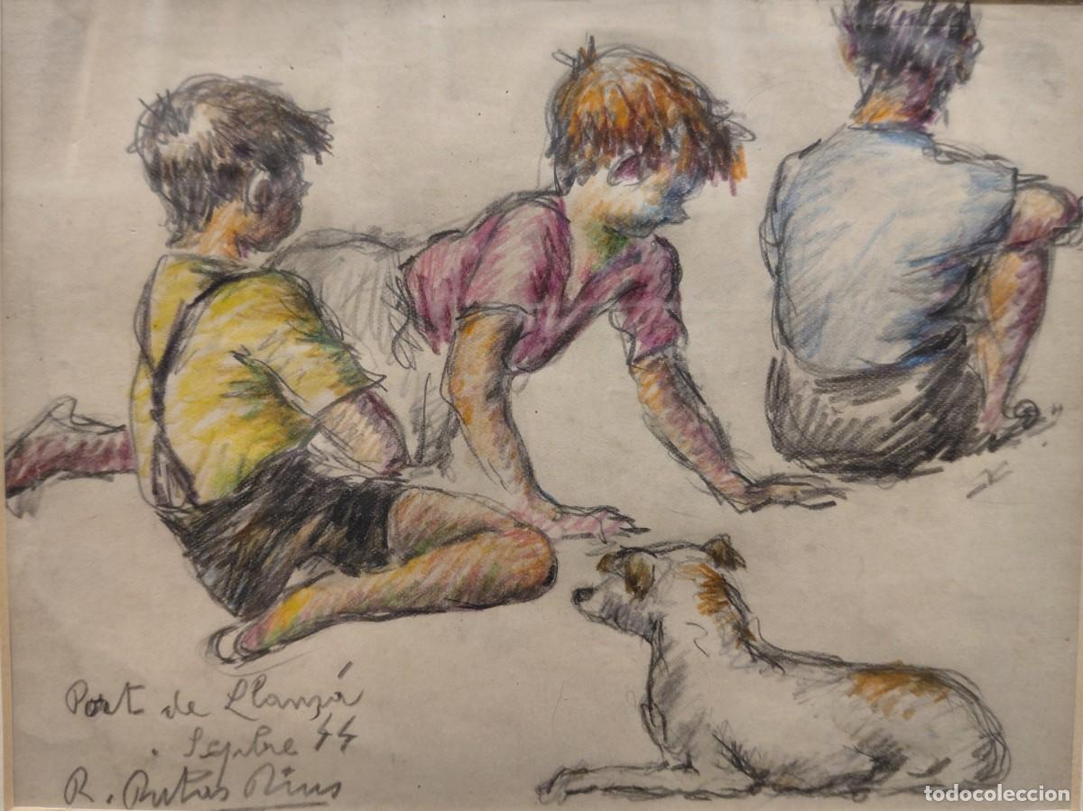 Kunst: Ram&oacute;n Ribas Rius (1903-1983). &rdquo;Port de Llan&ccedil;&aacute;&rdquo; (1944), l&aacute;piz de color y grafito sobre papel.