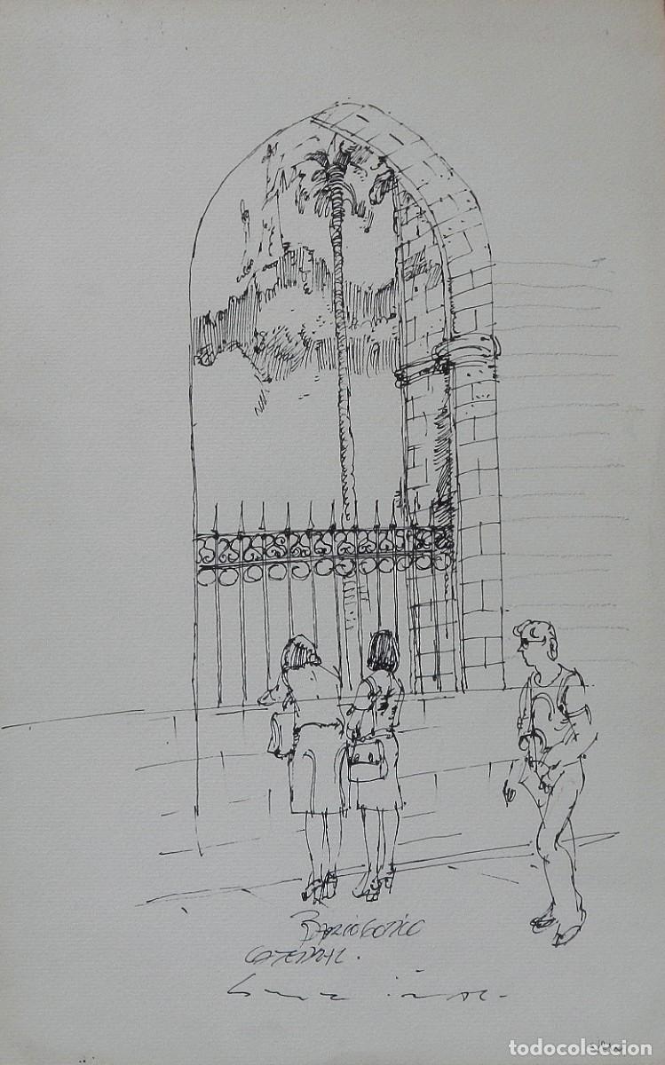 Arte: Carlos Enrique Lencinas G&oacute;mez. Tinta sobre papel. &rdquo;Barrio G&oacute;tico. Catedral. Barcelona&rdquo;.