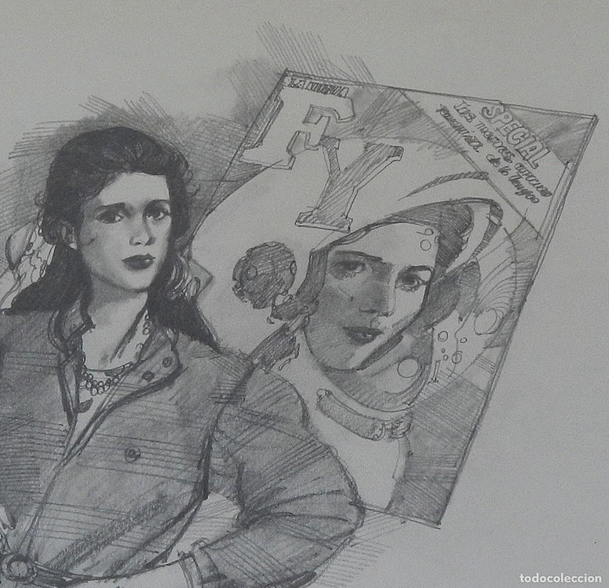 Arte: Carlos Enrique Lencinas G&oacute;mez. L&aacute;piz sobre papel. &rdquo;Dama con imagen Fy&rdquo;. Sin firmar. 43x52 cm.