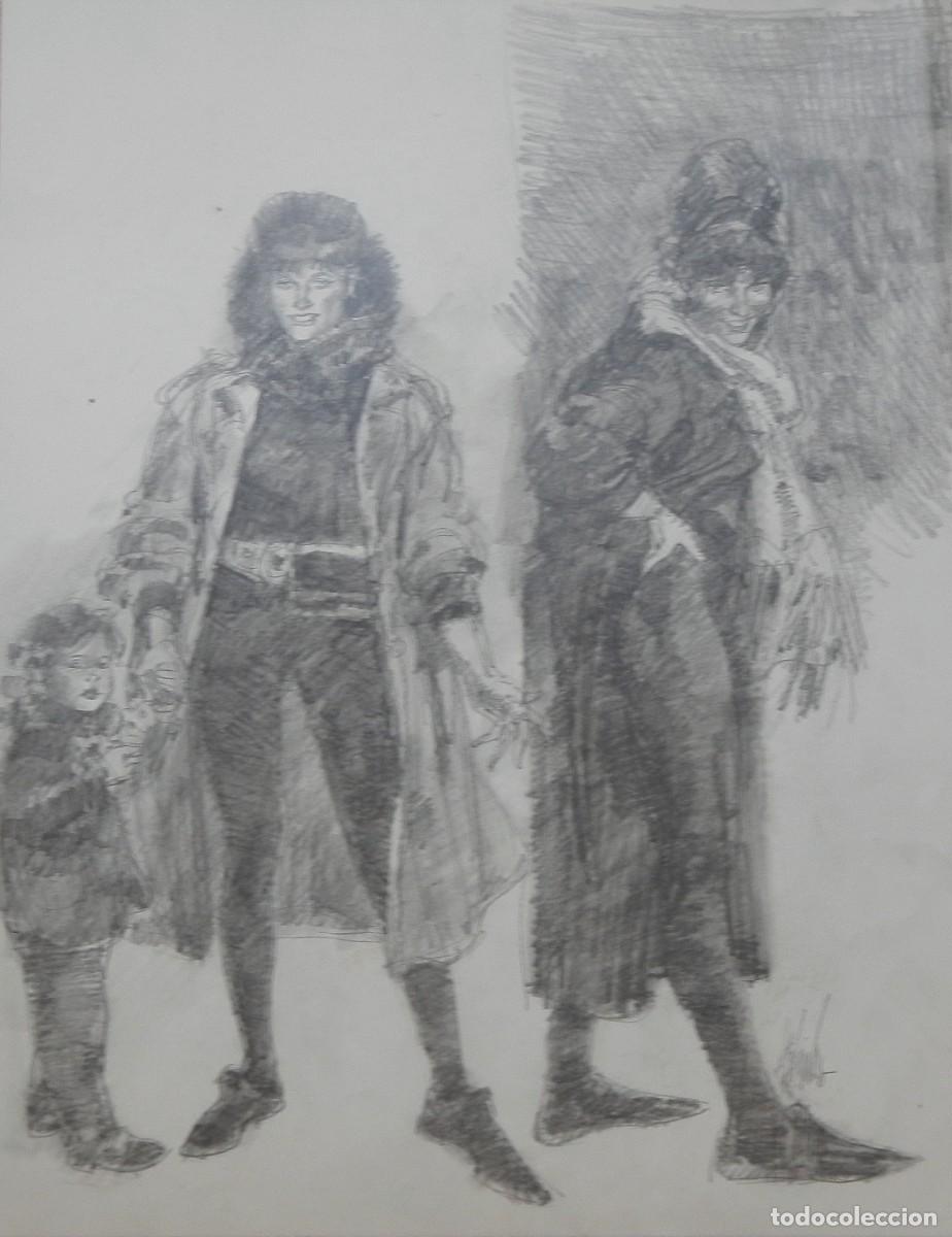 Arte: Carlos Enrique Lencinas G&oacute;mez. L&aacute;piz sobre papel. &rdquo;Modas andr&oacute;ginas. 1980&rdquo;. Firmada a mano.