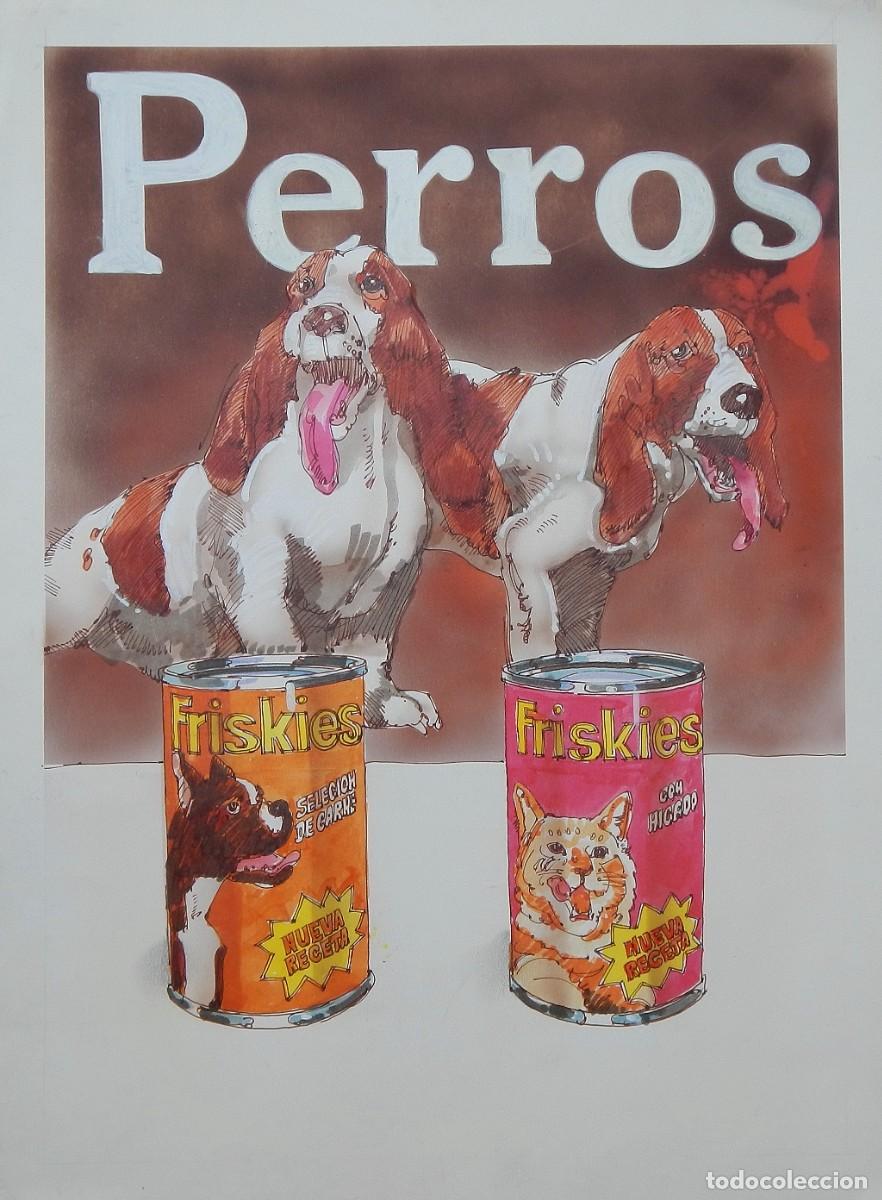 Arte: Carlos Enrique Lencinas G&oacute;mez. Tinta y acuarela sobre papel. &rdquo;Publicidad Perros. Friskies.&rdquo;