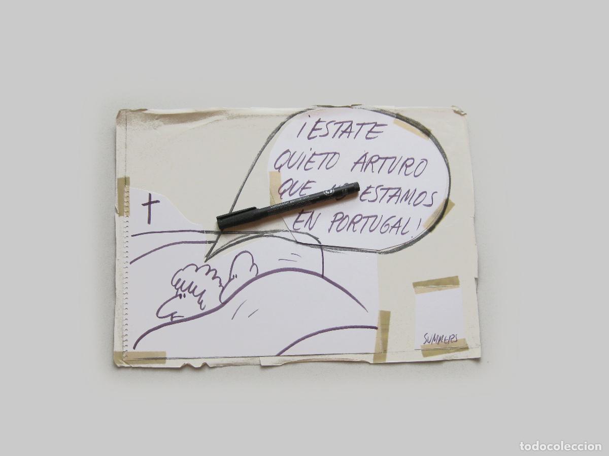 Arte: CHISTE PARA PRENSA CON DIBUJO ORIGINAL DE MANUEL SUMMERS. 1974