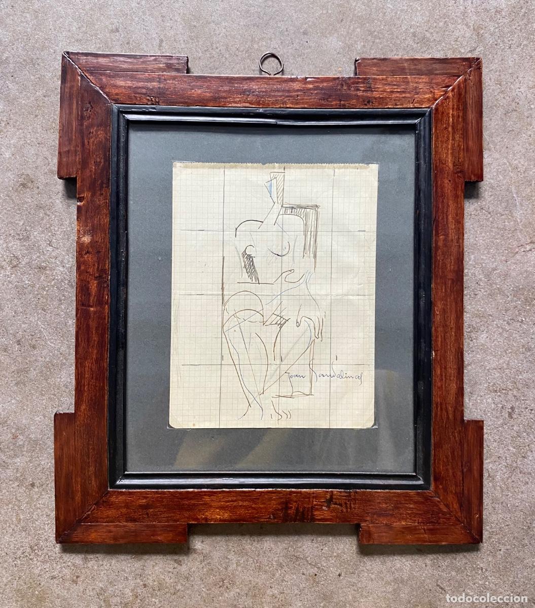 Arte: Joan Sandalinas, dibujo sobre papel, firmado, con marco.
