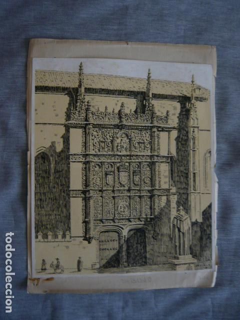 Kunst: SALAMANCA FACHADA DE LA UNIVERSIDAD DIBUJO A PLUMILLA FIRMADO ARRIBAS 22 X 26 CM