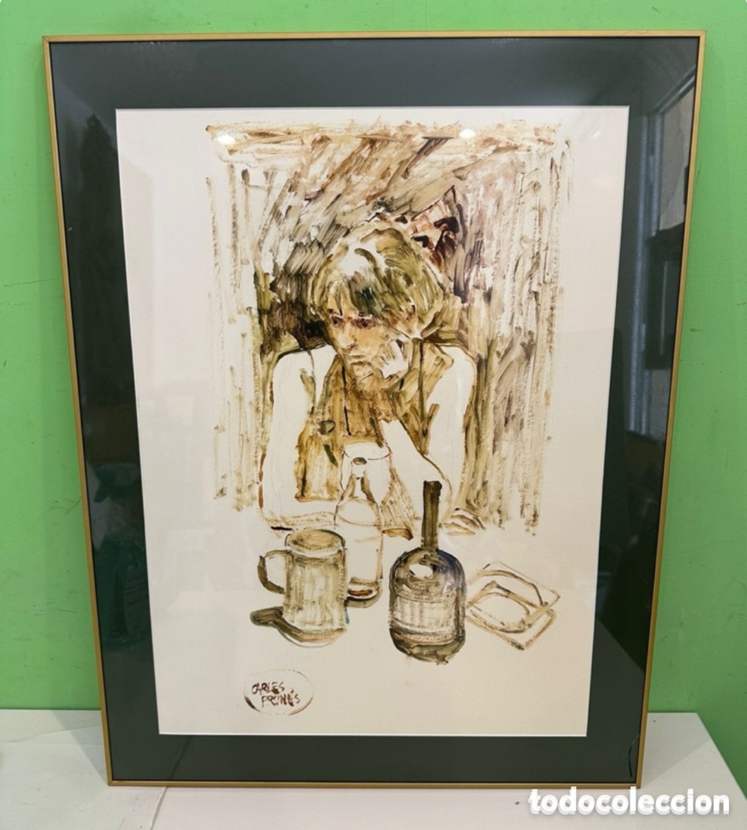 Kunst: Carles Prun&eacute;s (Barcelona, 1937-2017) - &rdquo;Portuguesa al Bar&rdquo; - Dibujo original firmado
