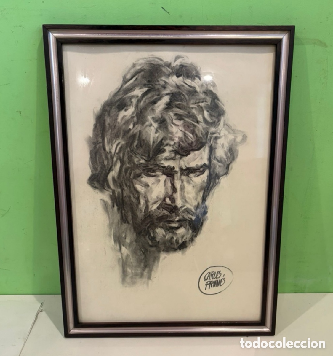 Art: Carles Prun&eacute;s (Barcelona, 1937-2017) &rdquo;Cap de Kyllian&rdquo; dibujo original firmado catalogado.