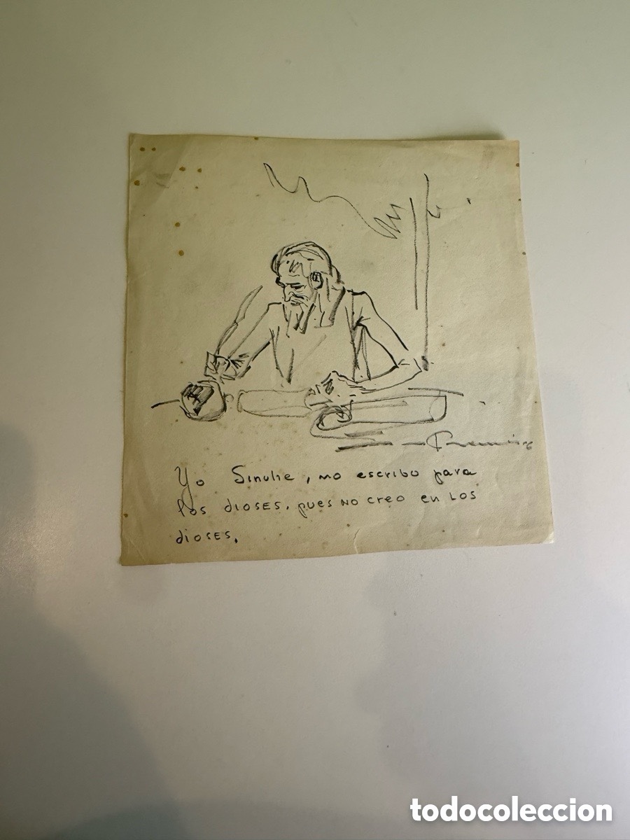Arte: Carles Prun&eacute;s (Barcelona, 1937-2017) - Dibujo original de Sinuh&eacute; el Egipcio - Firmado y fechado 1956