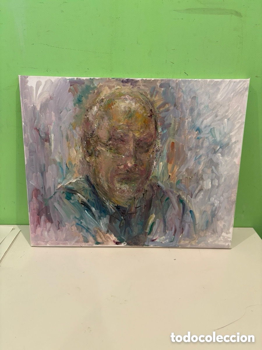 Arte: Carles Prun&eacute;s (1937-2017) &Oacute;leo original sobre lienzo Retrato masculino marcado