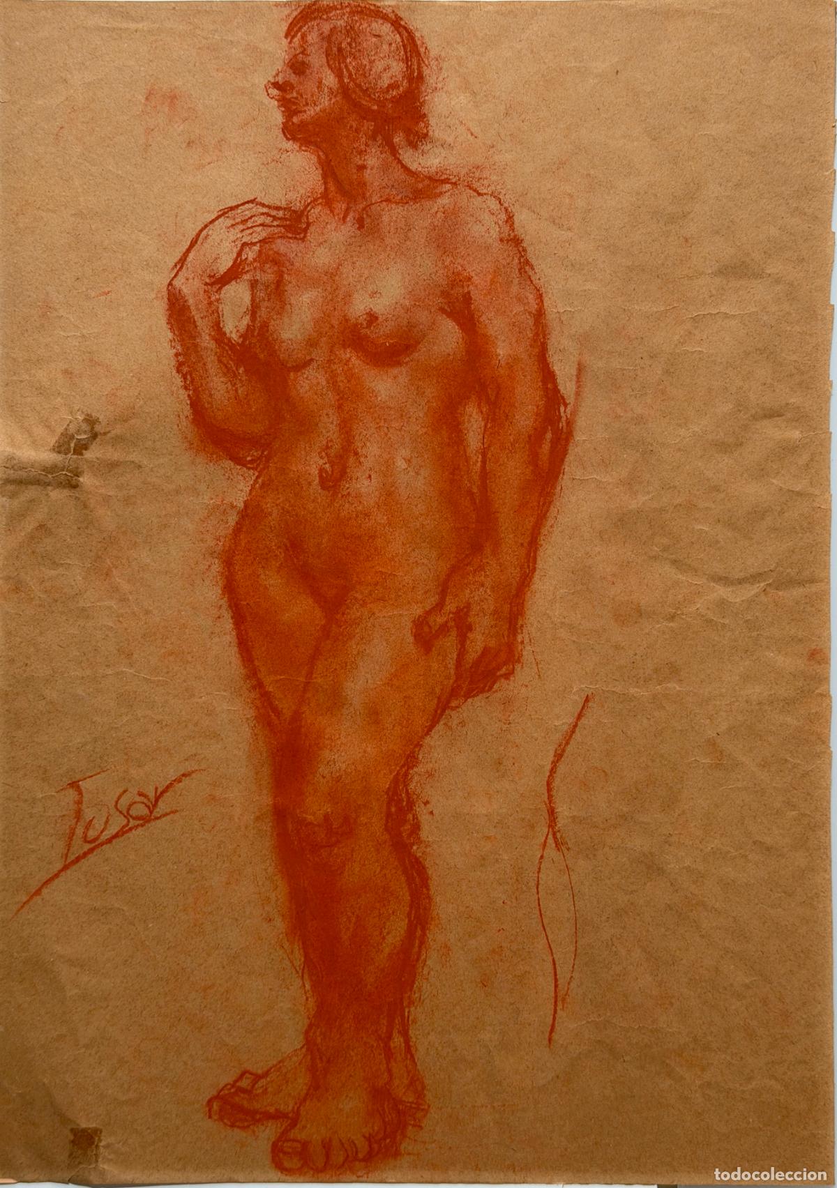 Arte: Manuel Tosar Granados , Dibujo a sanguina , desnudo , C&aacute;diz , R750