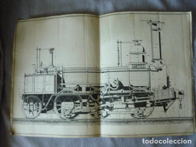 Art: MAQUINA DE TREN A VAPOR DIBUJO A PLUMILLA 32 X 50 CM
