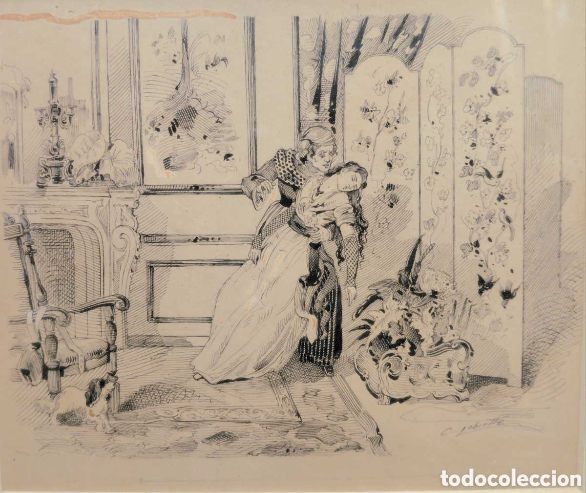 Arte: Carlos Labielle (1825-1876). Ilustraci&oacute;n, tinta sobre papel.