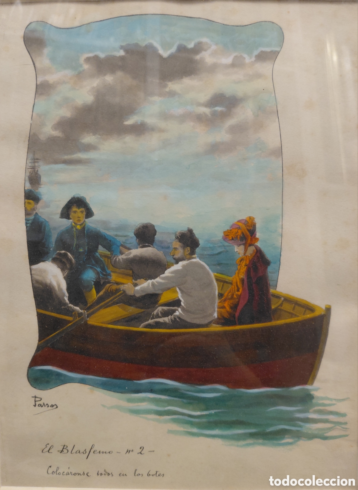 Art: Jos&eacute; Passos (1862-1928). &rdquo;El blasfemo&rdquo;, t&eacute;cnica mixta sobre papel.