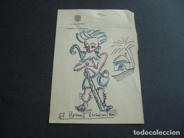 Art: EL HOMUS ECONOMICUS CARICATURA DIBUJO ORIGINAL 16 X 11 CM