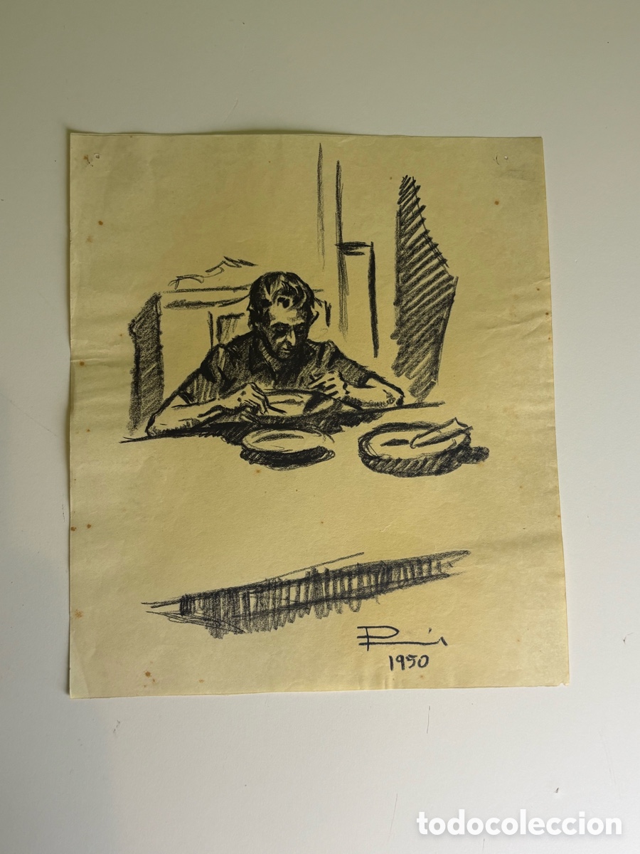 Art: Carles Prun&eacute;s (1937-2017) Dibujo Original Firmado y Fechado 1950