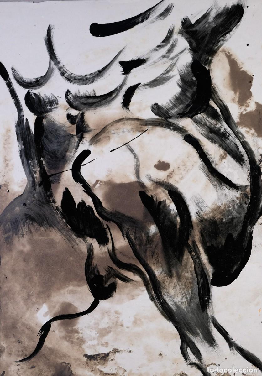 Arte: Dibujo acr&iacute;lico sobre papel Desnudo masculino siglo XX