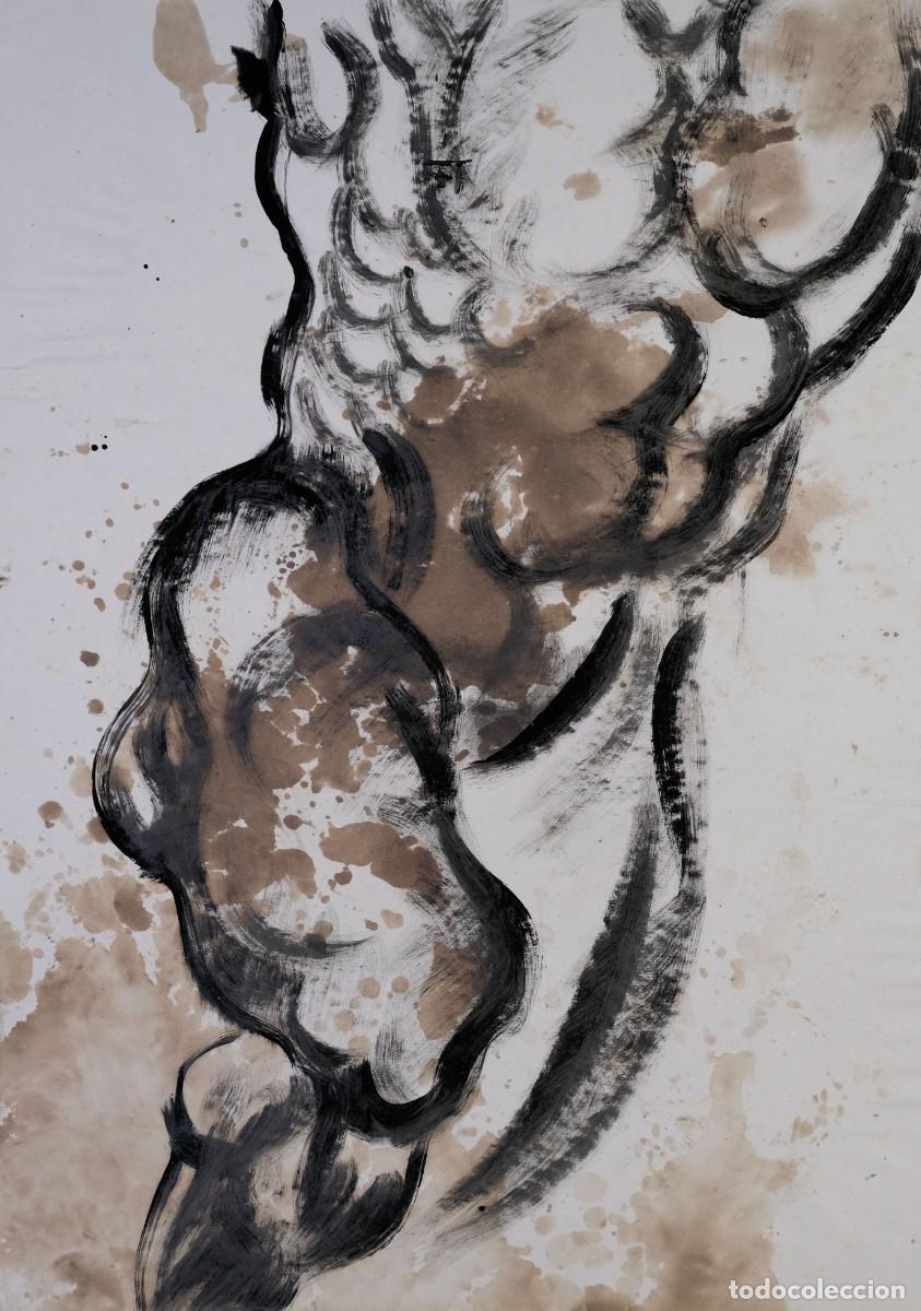 Arte: Dibujo acr&iacute;lico sobre papel Desnudo masculino siglo XX