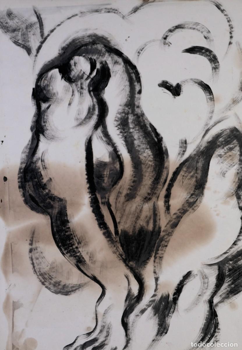 Arte: Dibujo acr&iacute;lico sobre papel Desnudo masculino siglo XX